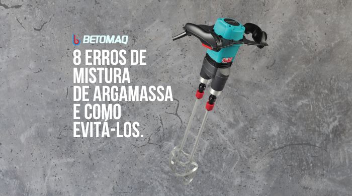 Imagem de uma misturadora de argamassa com dois bicos, usada para mistura eficiente de materiais em construção.