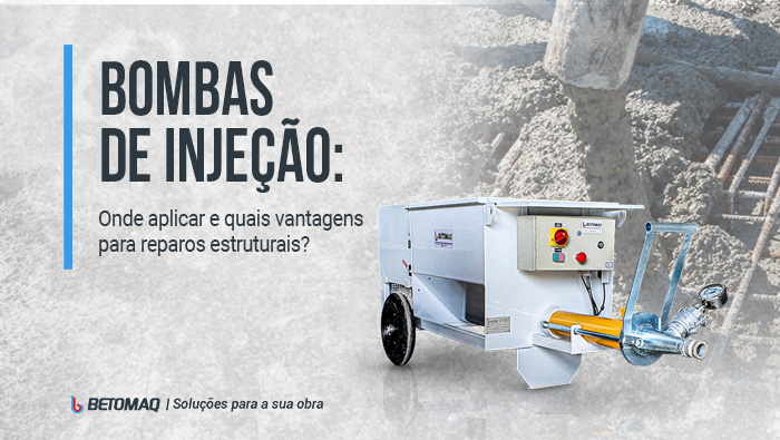 Tanque de injeção industrial em destaque, usado para aplicar caldas e microconcretos com precisão em obras e reparos estruturais.