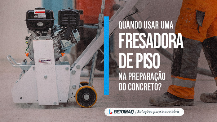 Arte sobre uso de fresadora de piso na preparação do concreto